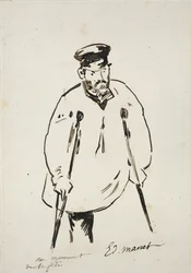 Uomo con stampelle